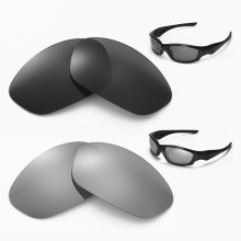 Walleva Titanium + Black Polarized Replacement Lenses For Oakley Straight Jacket Sunglasses